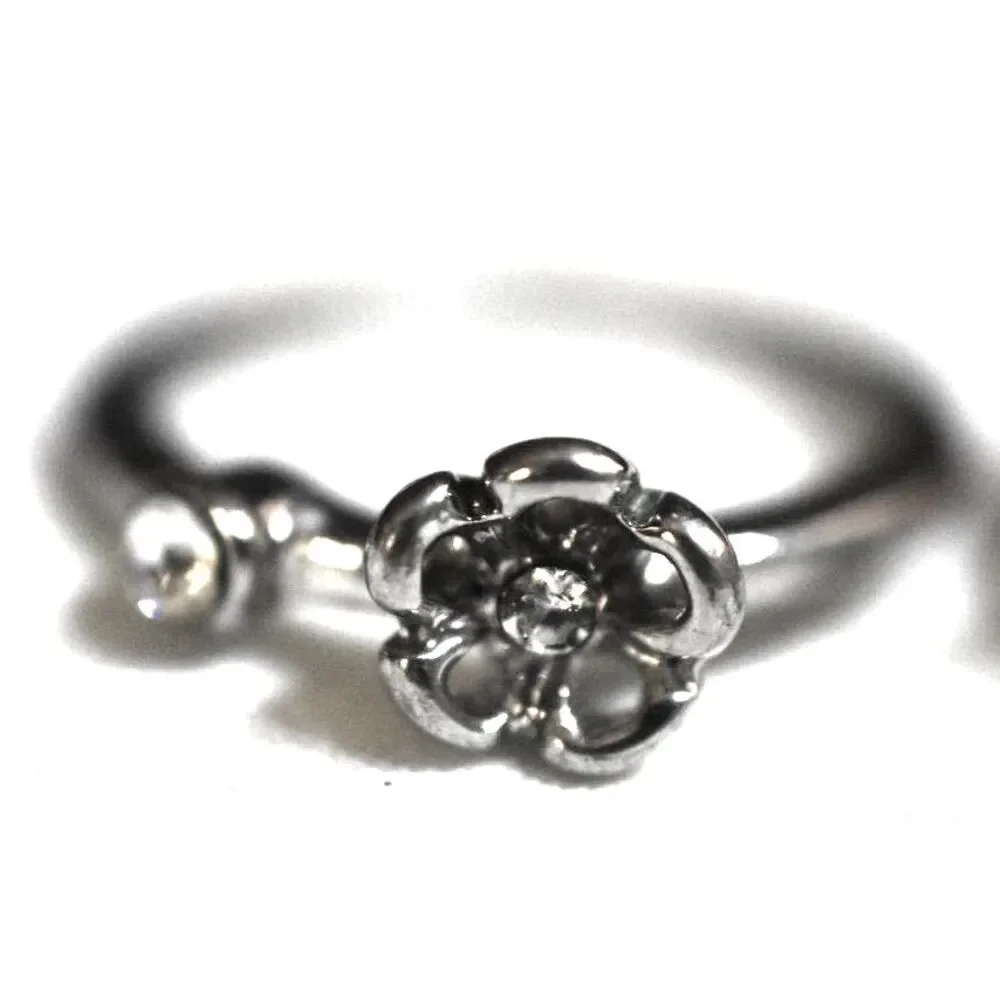 Set Of 2 Trendy Stylish Silver Tone Flower/Bow Size 10 & 11 Y2K Preppy Rings